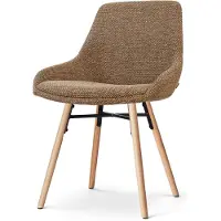 Nolon Nena-Isa Eetkamerstoel bruin blend - houten onderstel - scandinavisch - houten poten - armstoel