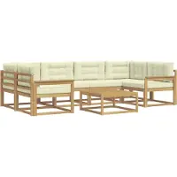 vidaXL Buiten bank set 5 st Wit en crèmekleurig