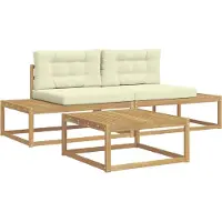 vidaXL Buiten bank set Polyester Wit