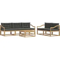 vidaXL Buiten bank set 6 st Wit en antracietkleurig