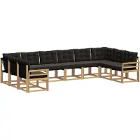 vidaXL Buiten bank set 10 st Wit en zwart