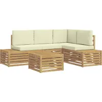vidaXL 5 st Buiten bank set Polyester Wit