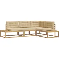 vidaXL Buiten bank set met kussen Wit 277,5 x 198,5 x 73 cm Polyester