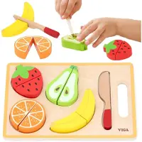 Vigatoys Viga Houten Montessori Educatieve puzzel Fruit om te snijden - UNI