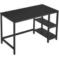 Vasagle Bureau - Industriële Computertafel - 120 X 60 X 76 Cm - Met 2 Verstelbare Planken Links Of Rechts - Stalen Frame - Stijlvolle Pc Tafel Voor Kantoor En Woonkamer - Zwart