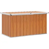 vidaXL Buitopslagdoos Hout 129 x 67 x 65 cm Gegalvaniseerd staal