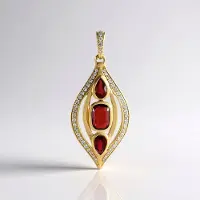 Cavill - Gouden Hanger 9K Geel Goud - Tanzaniaanse Robijn 0,838 ct - Peervormige Robijnen 0,385 ct - Diamanten 0,210 ct - Elegante Luxe Sieraad