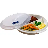 Mira Magnetron Bord - Magnetron Bakjes met Deksel - Magnetron Bord met Deksel - Wit - 21cm x 21cm x 4cm; 0.26 kg