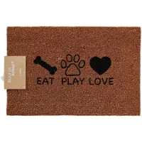Boltze - Deurmat - Schoonloopmat - Honden - Eat - Play - Love - Kokos - 60x40cm