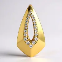 Cavill - Exclusieve Gouden Hanger - 375 Geelgoud - 15 I2 (H) Rondgeslepen Afrikaanse Diamanten 0,14 ct - Luxe Drupvormige Dameshanger