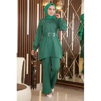 Turkishsouq Parel Steen Detailed Set Smaragdgroen