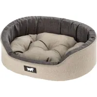 Ferplast hondenbed Dandy, met afneembaar kussen, wasbaar, katoenen hoes, 55 x 41 x H 15 cm, bruin