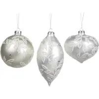 Goodwill - Kerstbal - glas - wit - 3 stuks