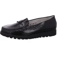 Waldlaufer Mocassins 'Slipper Damen 549002-143-001 Lackleder in schwarz' zwart