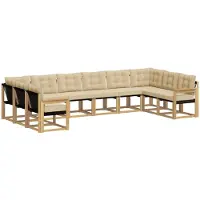 vidaXL Buiten bank set 10 st Wit en Beige