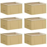 vidaXL Opbergdoos met transparant bovenraam 6 pcs Crèmekleurig