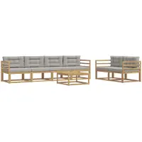 vidaXL Buiten bank set 6 st Wit en Lichtgrijs