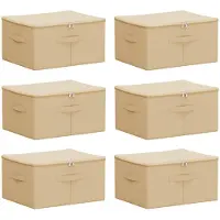 vidaXL Opbergbox 6 st Nonwoven stof 50 x 30 x 25 cm 37,5 L