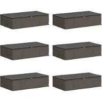 vidaXL Opbergdoos met transparant bovenraam 6 pcs Grijs Nonwoven stof