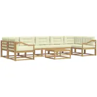 vidaXL Buiten bank set 6 st Wit en crèmekleurig
