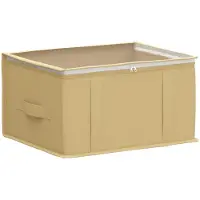 vidaXL Opbergdoos met transparant bovenraam Crèmekleurig Nonwoven stof