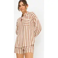 LASCANA Korte pyjama bruin / wit