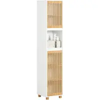 SoBuy Kolomkast - BZR127-W - Badkamer - 33 x 33 x 165 cm - Wit