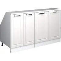 Vicco Keukenkast voor schuine wand R-Line Wit Landhuis 140 cm Set van 2 kastrompen 60 cm diepte, Model 60062