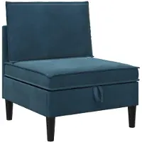 vidaXL Sofa met opslag Blauw Fluweel
