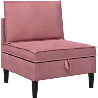 vidaXL Sofa met opslag Roze Fluweel