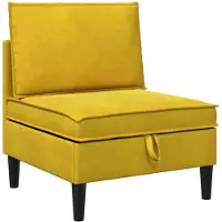 vidaXL Sofa met opslag Geel Fluweel