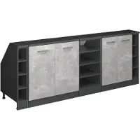 Vicco R-Line Keukenkast voor schuine wand – 210 cm Set van 5 kastrompen 60 cm diepte Beton