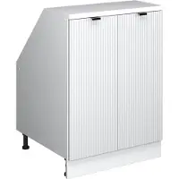 Vicco Keukenkast voor schuine wand R-Line Witte golf 60 cm met 2 deuren, kastromp 60 cm diepte, Model 60670