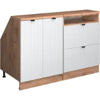 Vicco Keukenkast voor schuine wand R-Line Witte golf 120 cm Set van 2 kastrompen 60 cm diepte, Model 60644