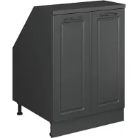 Vicco R-Line Keukenkast voor schuine wand – 60 cm met 2 deuren, kastromp 60 cm diepte Antraciet landhuis