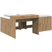 vidaXL Kinderhoogslaper met bureau Artisanaal eiken 90 x 200 cm