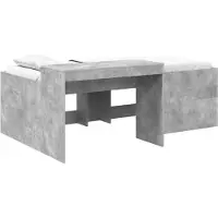 vidaXL Kinderhoogslaper met bureau Betongrijs 98,5 x 200 cm
