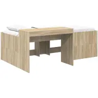 vidaXL Kinderhoogslaper met bureau Sonoma Eiken 98,5 x 200 cm