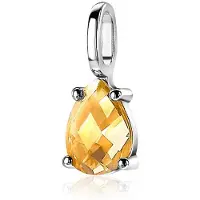 Zinzi zilveren hanger druppelvorm geel ZIH2070G (zonder collier)