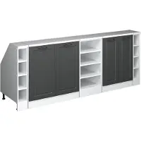 Vicco R-Line Keukenkast voor schuine wand – 210 cm Set van 5 kastrompen 60 cm diepte Antraciet landhuis