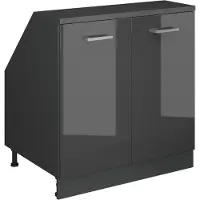Vicco R-Line Keukenkast voor schuine wand – 80 cm met 2 deuren, kastromp 60 cm diepte Antraciet Hoogglans
