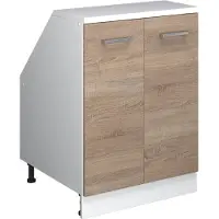 Vicco R-Line Keukenkast voor schuine wand – 60 cm met 2 deuren, kastromp 60 cm diepte Sonoma