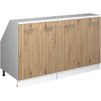 Vicco Keukenkast voor schuine wand R-Line Artisanaal eiken 140 cm Set van 2 kastrompen 60 cm diepte, Model 60179