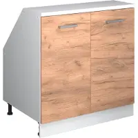 Vicco R-Line Keukenkast voor schuine wand – 80 cm met 2 deuren, kastromp 60 cm diepte Krachtige eik goud
