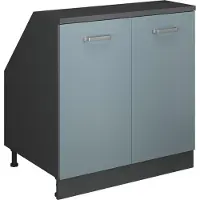 Vicco Rion Kast voor schuine wand – 80 x 81.6 cm met 2 deuren, kastromp 60 cm diepte Blauw-grijs