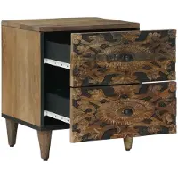 vidaXL Nachtkastje Bruin 40 x 33 x 46 cm Massief Mango Hout