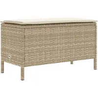 vidaXL Tuin Voetenbank Beige en Crème 80 x 38 x 42 cm PE Riet