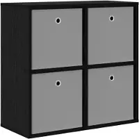 vidaXL Dressoir Zwart Eiken 68,5 x 32 x 67 cm