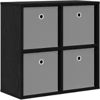 vidaXL Dressoir Zwart Eiken 59,5 x 27 x 57 cm