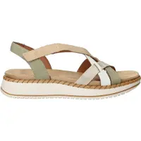 Remonte Sandalen met riem beige / groen / zilver